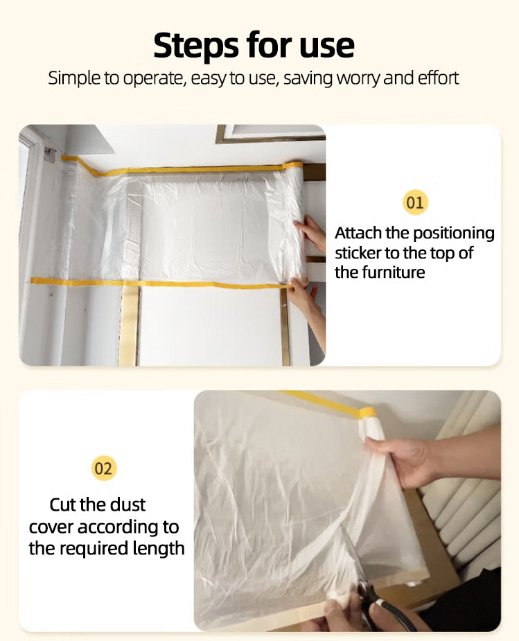 Dust Proof Plastic Film - Furniture & Sofa Cover for Home Renovation and Protection - Multi-Purpose Drop Cloth