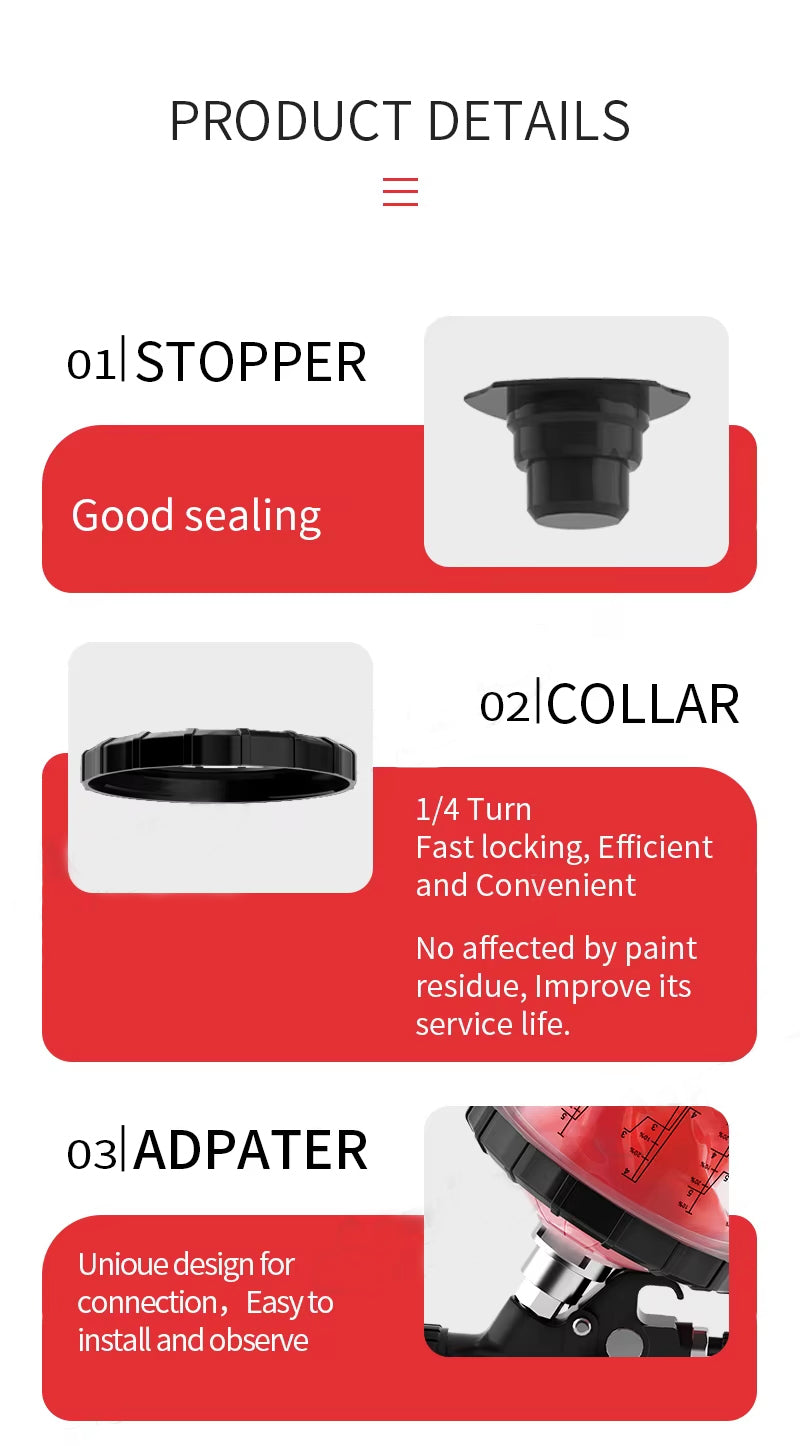 Wholesale 800ml Plastic PP Car Body Refinish Accessories Disposable Paint Mixing Cups with Lid and Outer Cup for Chemical Use