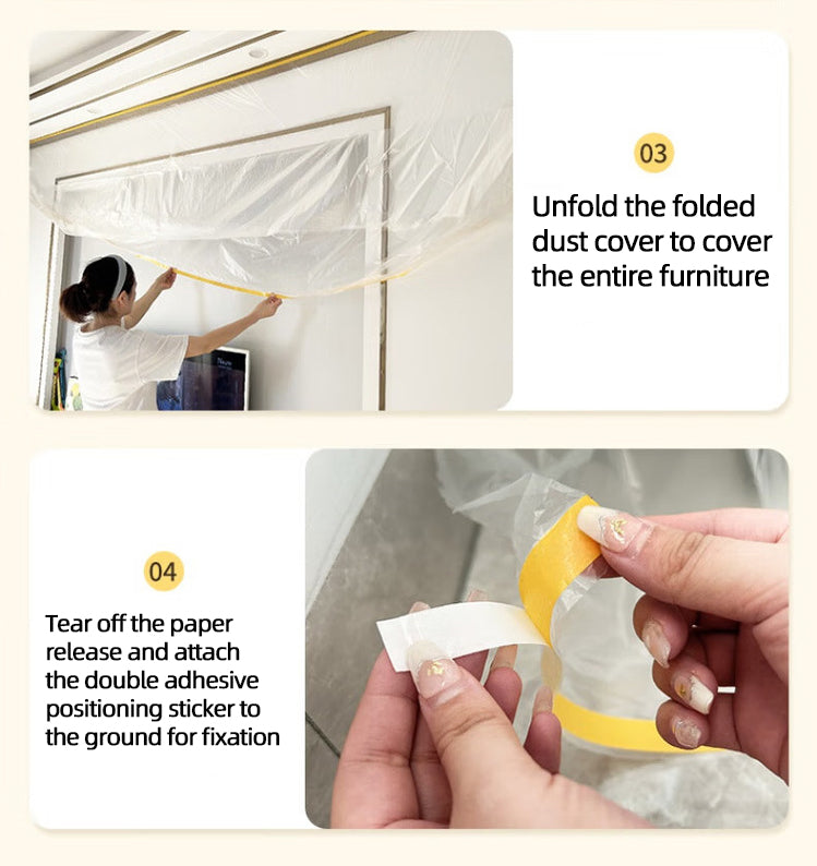 Dust Proof Plastic Film - Furniture & Sofa Cover for Home Renovation and Protection - Multi-Purpose Drop Cloth