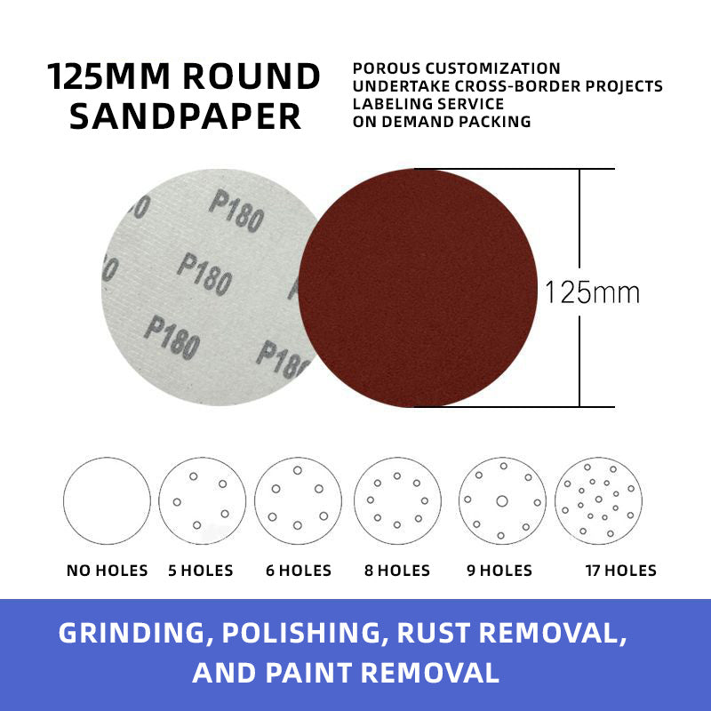 5-inch plush sandpaper Strong polishing and grinding cutting force, easy to use, and convenient to operate