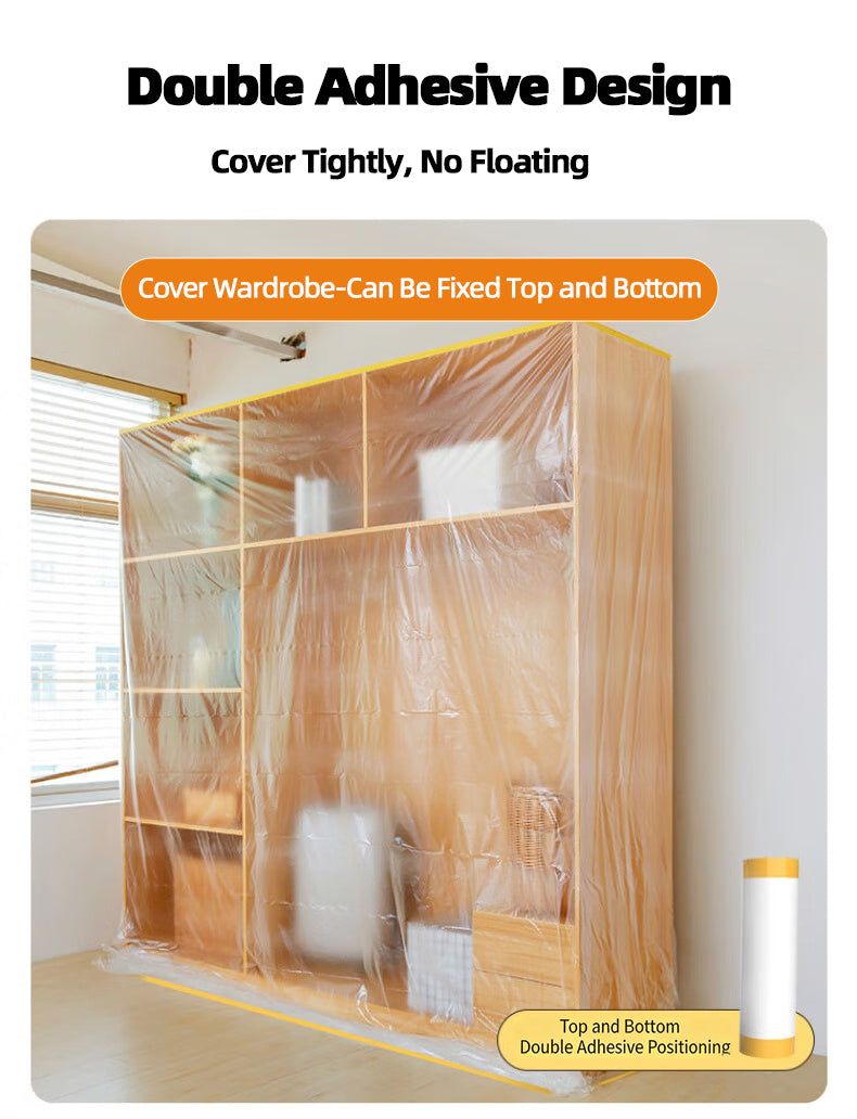 Dust Proof Plastic Film - Furniture & Sofa Cover for Home Renovation and Protection - Multi-Purpose Drop Cloth