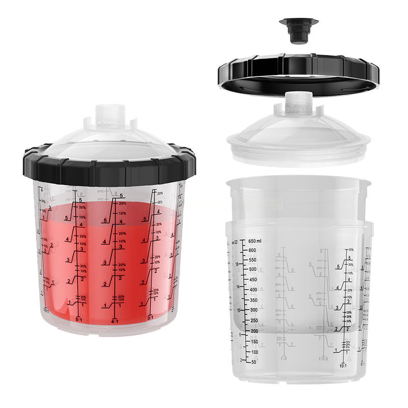 Wholesale 800ml Plastic PP Car Body Refinish Accessories Disposable Paint Mixing Cups with Lid and Outer Cup for Chemical Use