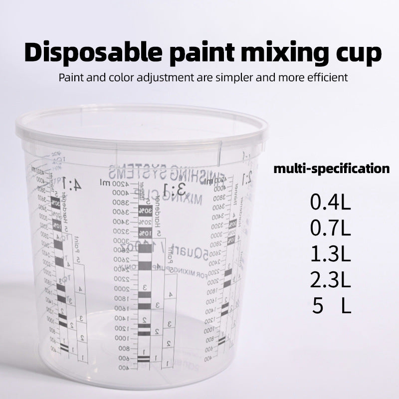 Disposable wash free paint mixing cup with scale, sealed color mixing cup with lid, paint container, large capacity measuring cup