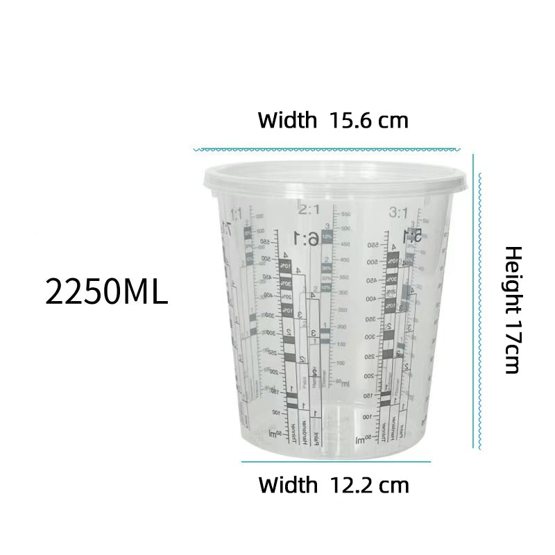 Disposable wash free paint mixing cup with scale, sealed color mixing cup with lid, paint container, large capacity measuring cup