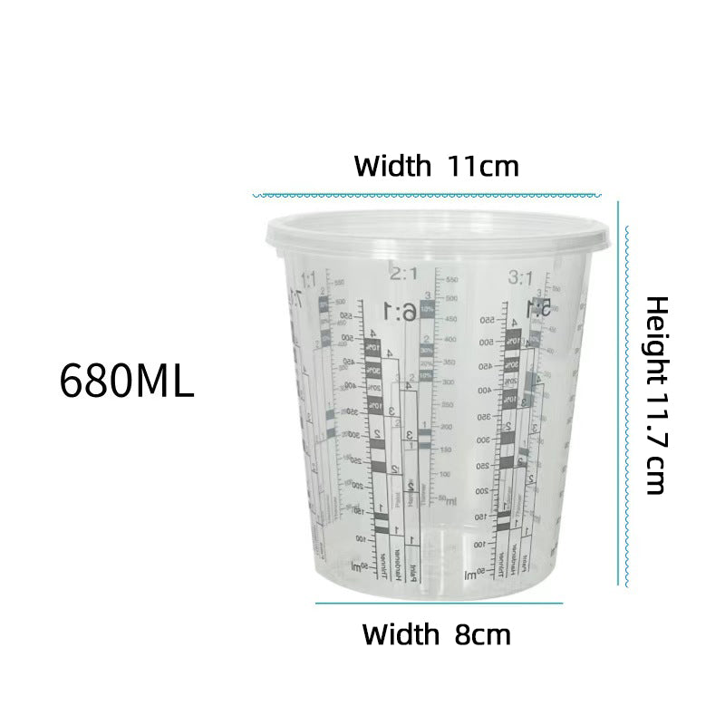 Disposable wash free paint mixing cup with scale, sealed color mixing cup with lid, paint container, large capacity measuring cup