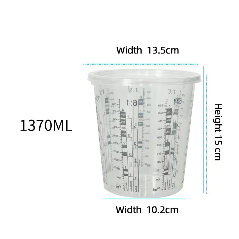 Disposable wash free paint mixing cup with scale, sealed color mixing cup with lid, paint container, large capacity measuring cup