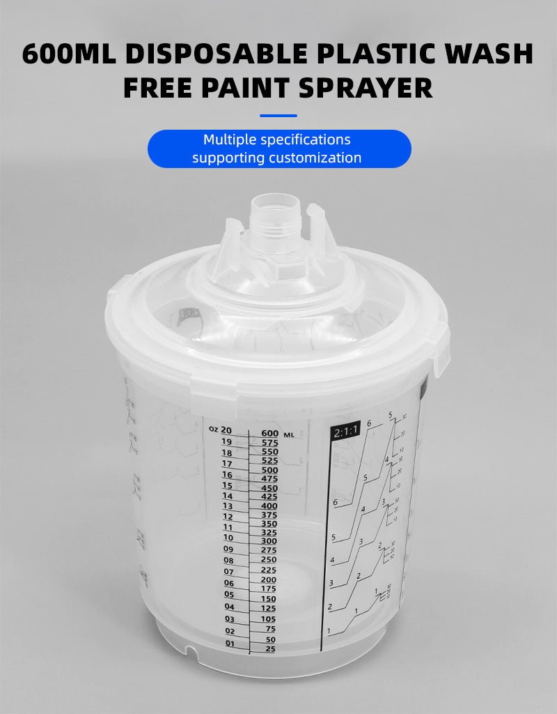 600ml disposable plastic wash free paint sprayer