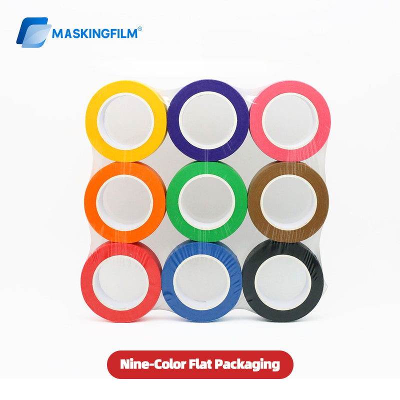 Colored Washi Masking Tape for Crafts & Painting - Low-Tack Crepe Paper, No-Residue for Walls, Perfect for Kids' Art, Early Education, Color Separation & Detail Masking - Bulk Supply ﻿ ﻿