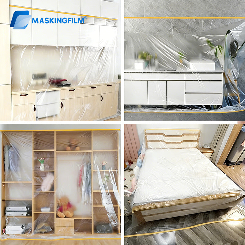 Dust Proof Plastic Film - Furniture & Sofa Cover for Home Renovation and Protection - Multi-Purpose Drop Cloth