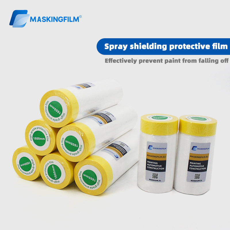 Car Masking Film with Tape – High Density Paint Protection for Automotive, Furniture & Dust Covering (20–400cm)