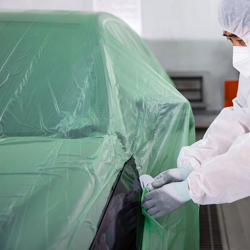 Car Paint Masking Film 4m x 300m | HDPE Plastic Sheeting for Full Vehicle Protection & Spray Painting