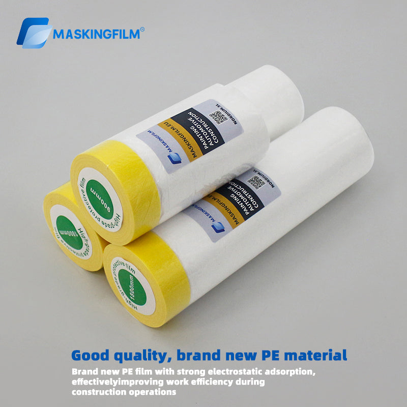 Car Masking Film with Tape – High Density Paint Protection for Automotive, Furniture & Dust Covering (20–400cm)