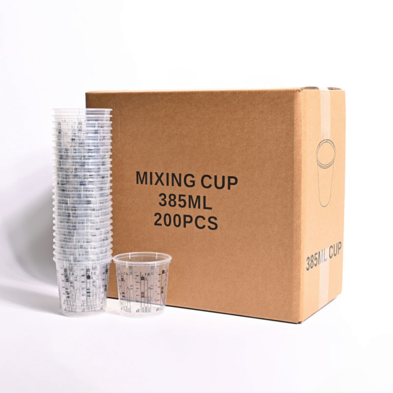 Disposable wash free paint mixing cup with scale, sealed color mixing cup with lid, paint container, large capacity measuring cup