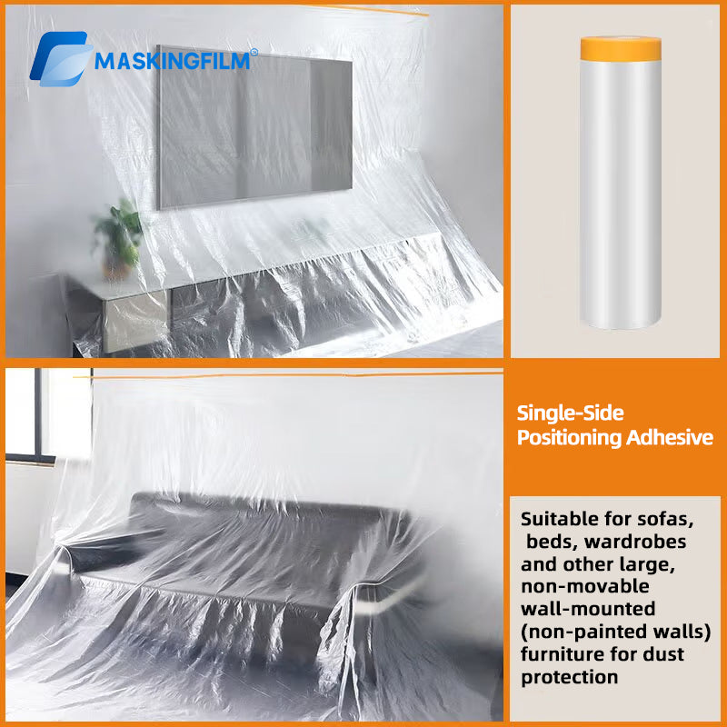 Dust Proof Plastic Film - Furniture & Sofa Cover for Home Renovation and Protection - Multi-Purpose Drop Cloth