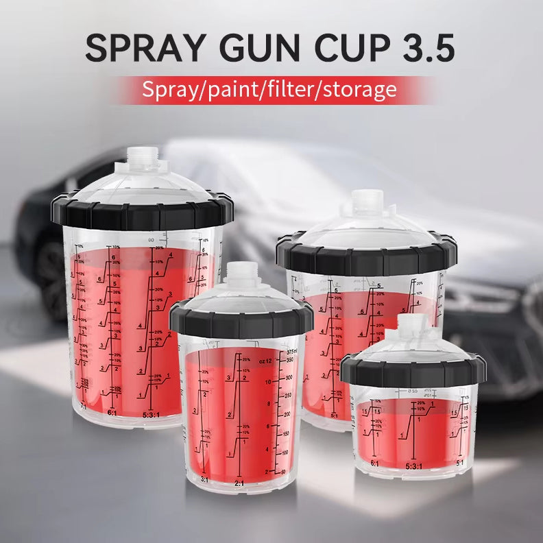 Wholesale 800ml Plastic PP Car Body Refinish Accessories Disposable Paint Mixing Cups with Lid and Outer Cup for Chemical Use