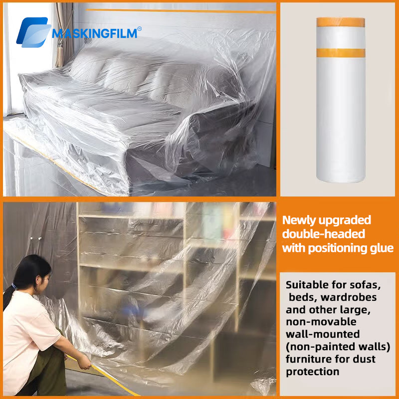 Dust Proof Plastic Film - Furniture & Sofa Cover for Home Renovation and Protection - Multi-Purpose Drop Cloth