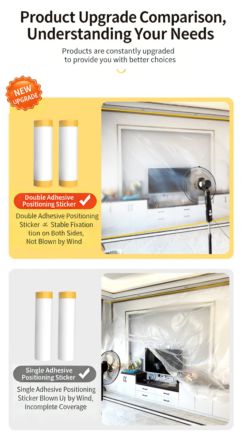 Dust Proof Plastic Film - Furniture & Sofa Cover for Home Renovation and Protection - Multi-Purpose Drop Cloth